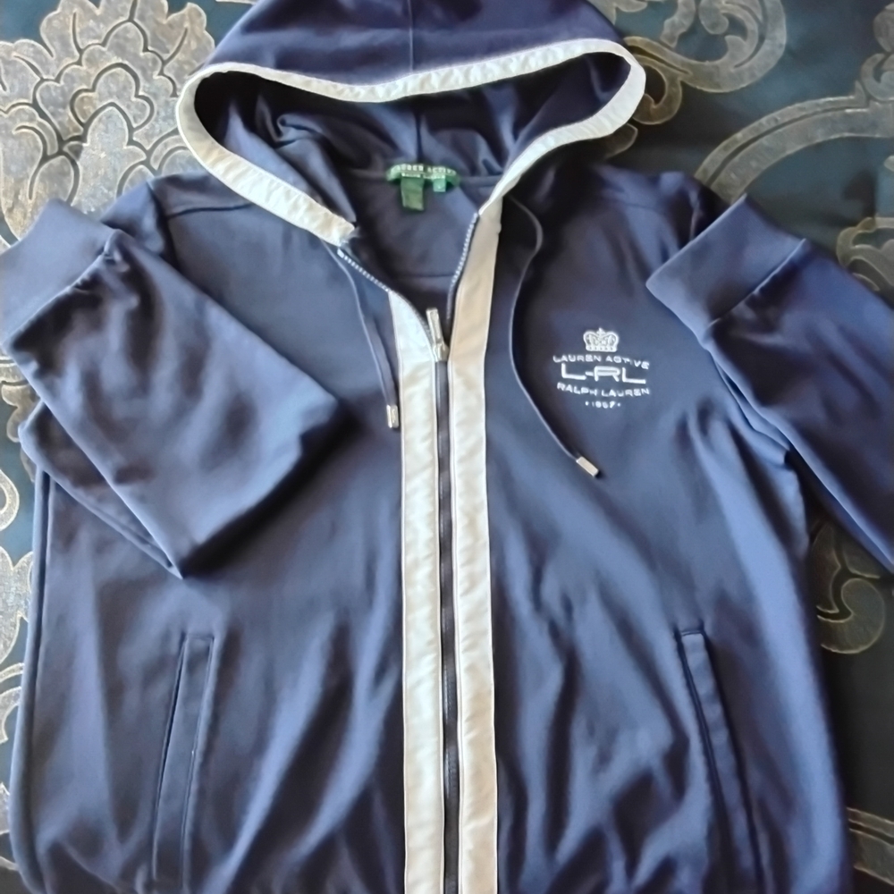 Ralph Lauren Navy Blue Windbreaker with White Trim